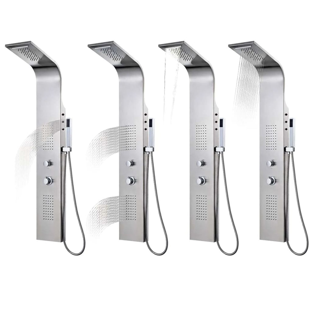 Shower system, stainless steel, curved shape