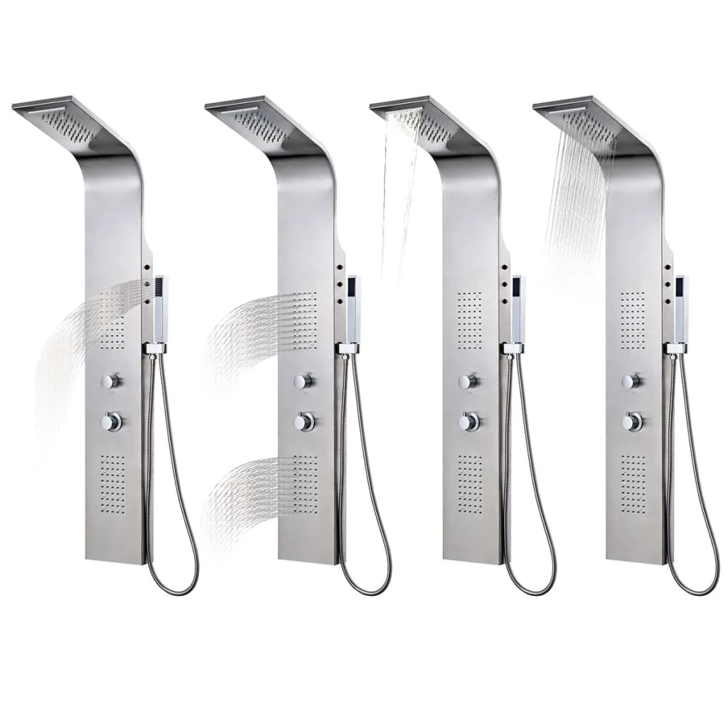 Shower system, stainless steel, curved shape