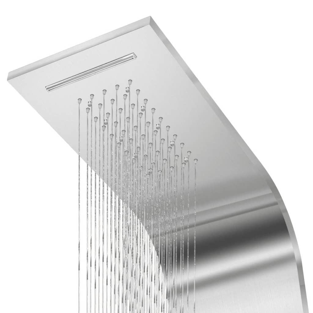 Shower system, stainless steel, curved shape