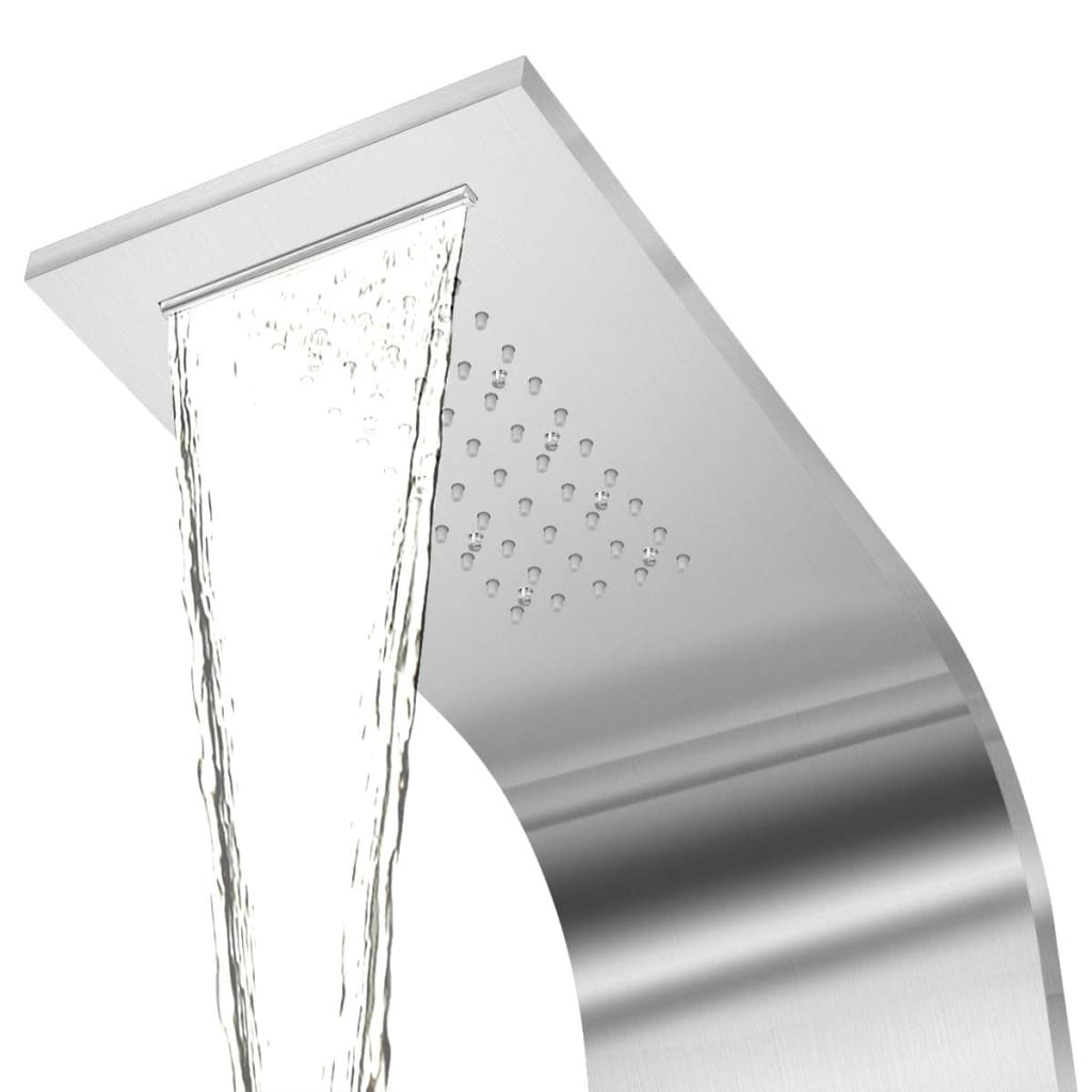 Shower system, stainless steel, curved shape