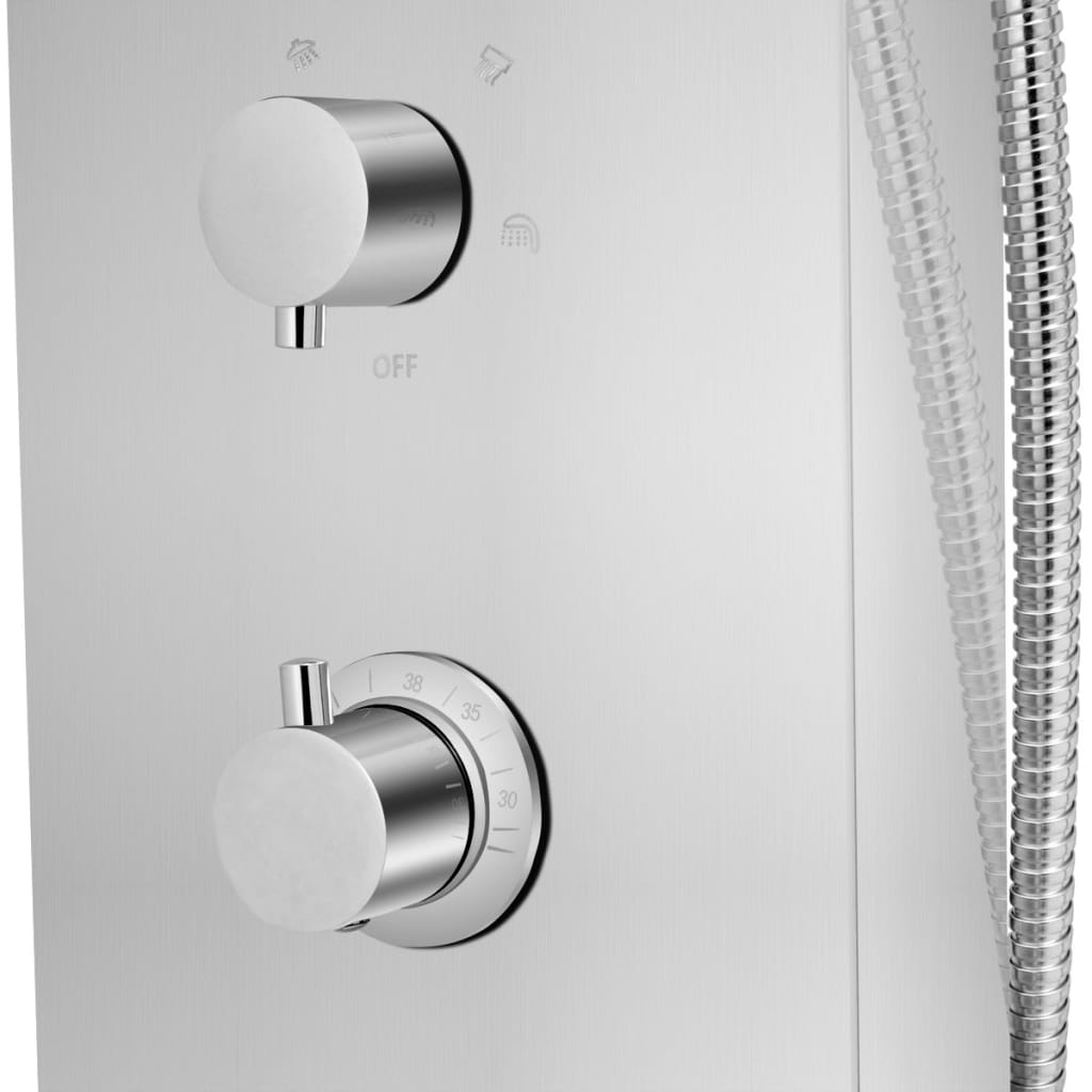 Shower system, stainless steel, curved shape