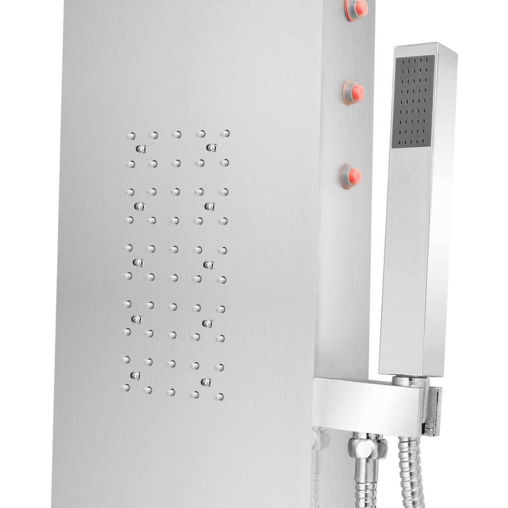 Shower system, stainless steel, curved shape