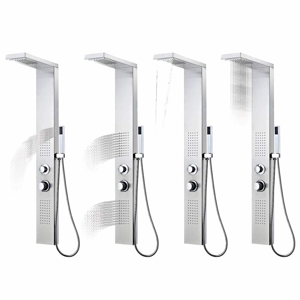 Shower system, stainless steel, square