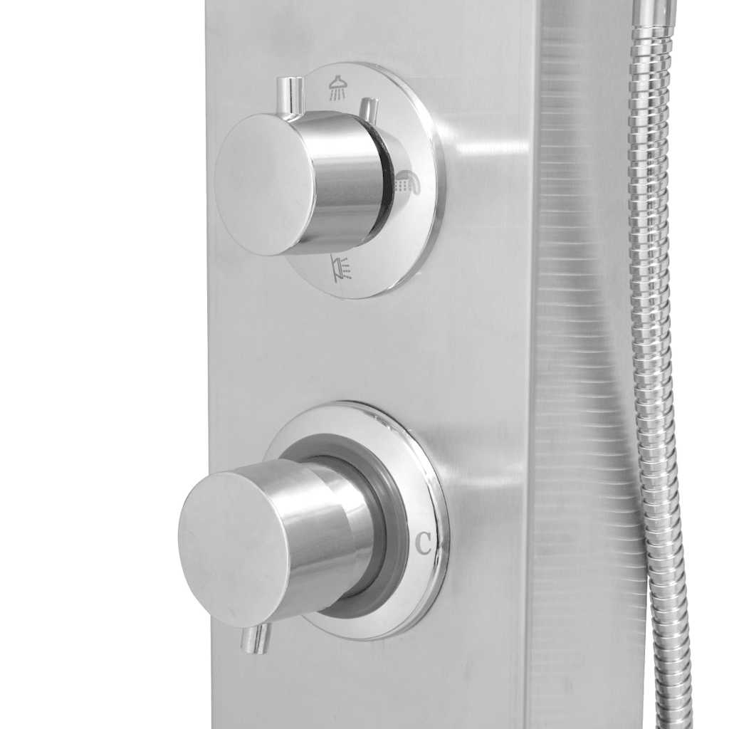Shower system, stainless steel, square