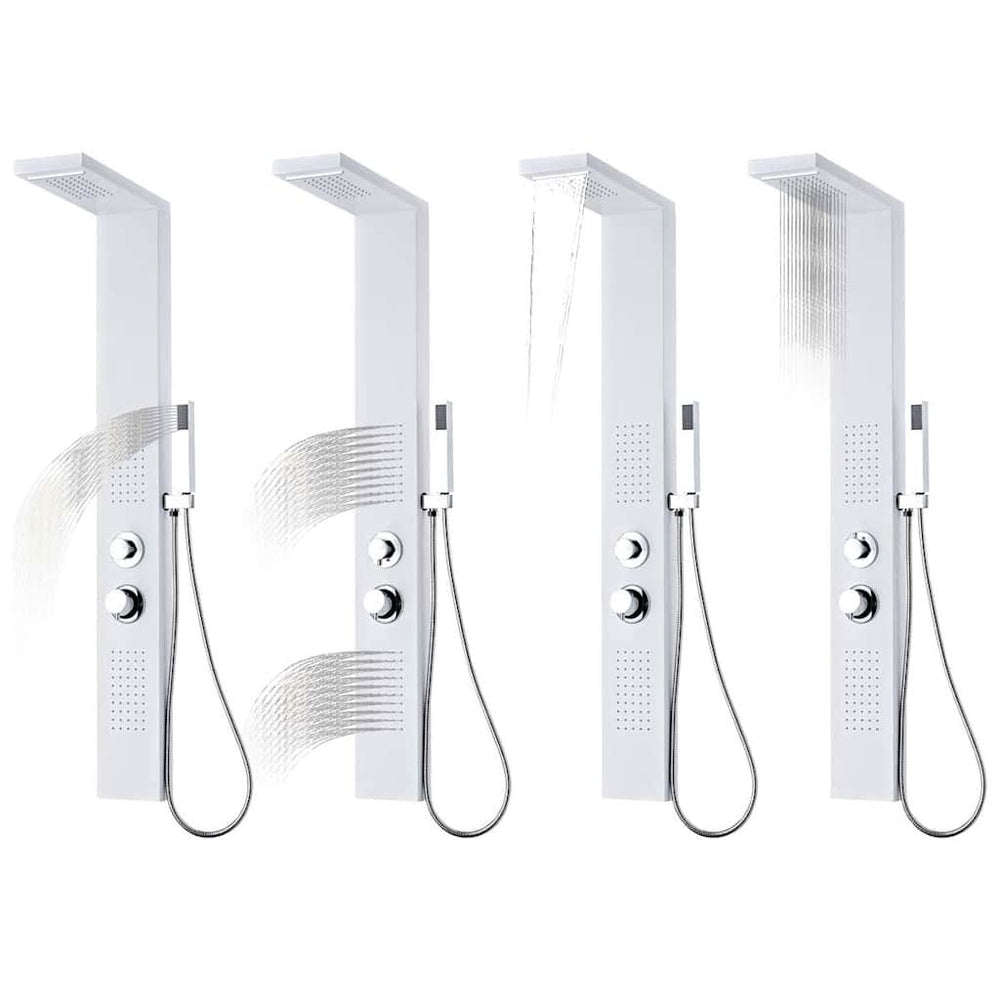 Shower system, aluminium, matt white