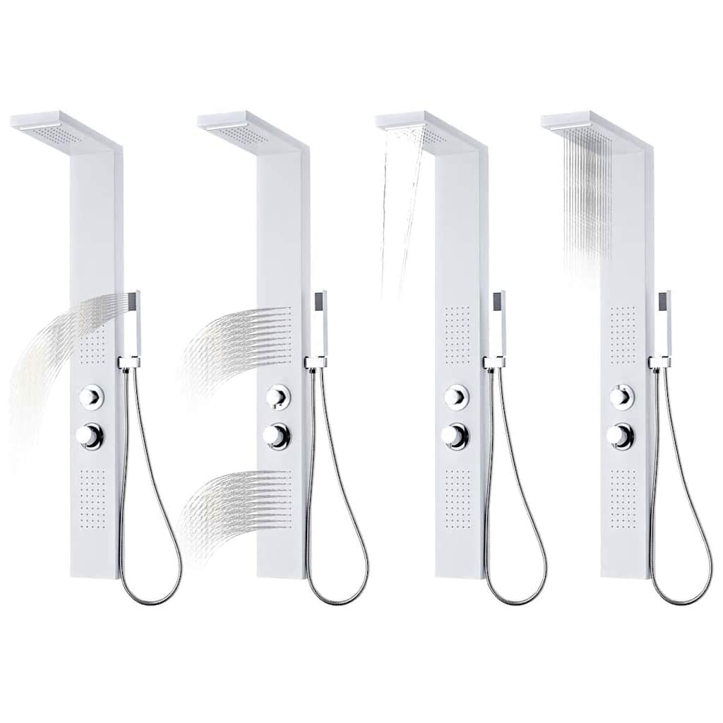 Shower system, aluminium, matt white