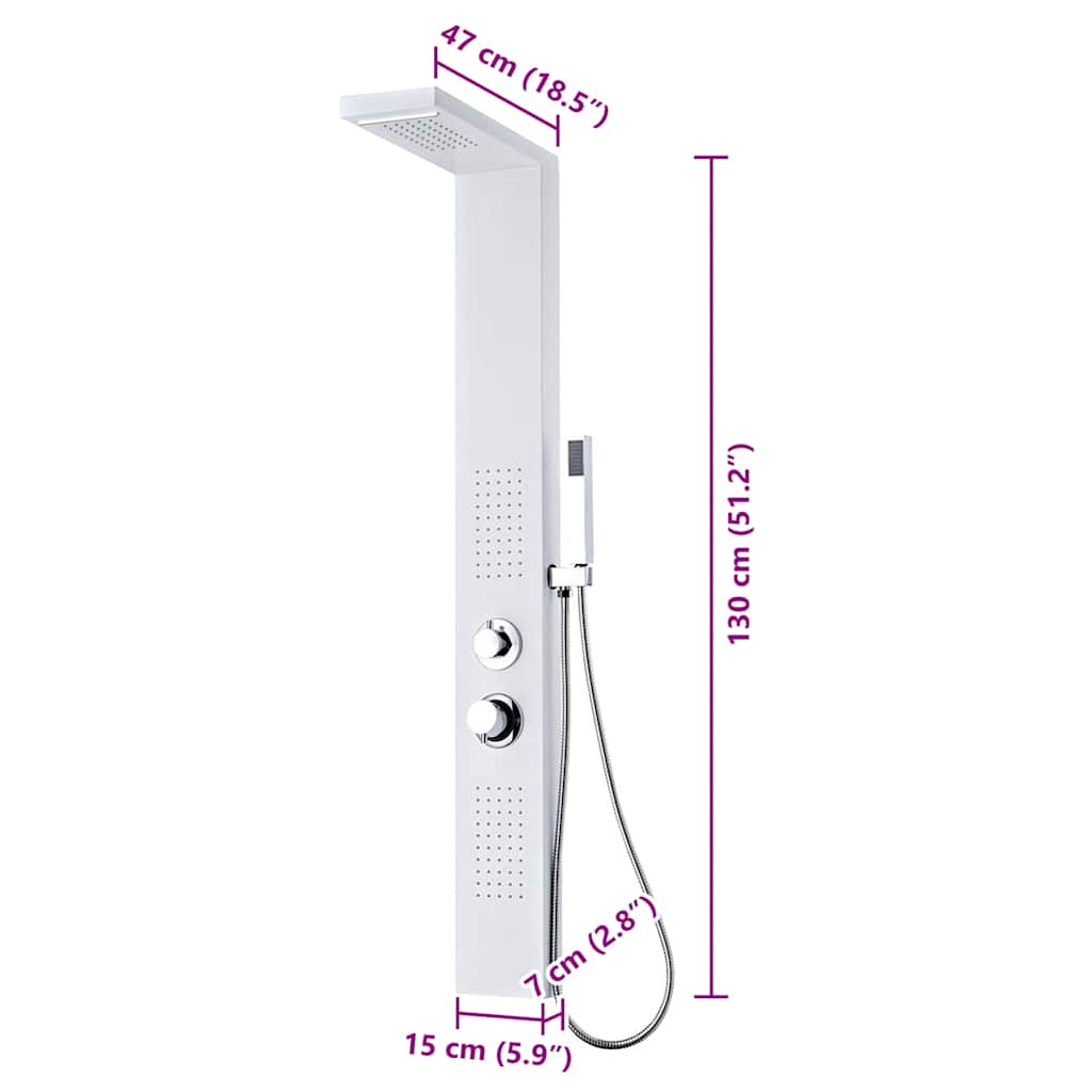 Shower system, aluminium, matt white
