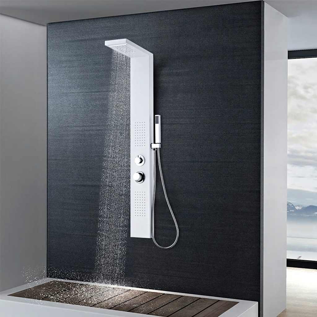 Shower system, aluminium, matt white