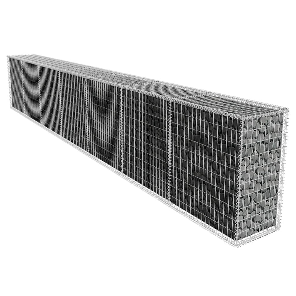Gabion wall with cover, 600x50x100cm, galvanized steel