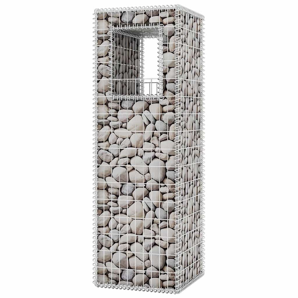 Gabionai, kolonos/vazonai, 2 vnt., plienas, 50x50x160 cm
