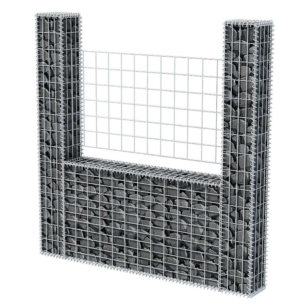 Gabion basket, U-shaped, 160x20x150cm, galvanised steel