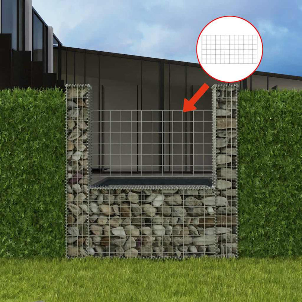 Gabion basket, U-shaped, 160x20x150cm, galvanised steel
