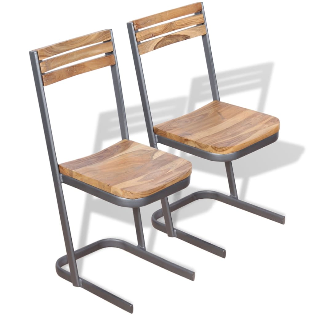 Dining chairs, 2 pcs., solid teak