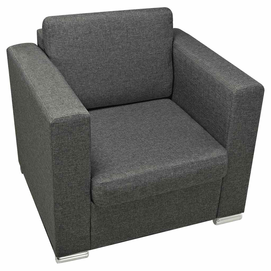 Armchair, dark grey, fabric