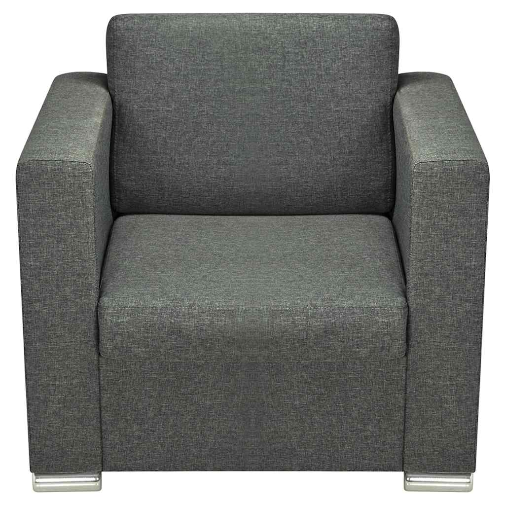 Armchair, dark grey, fabric