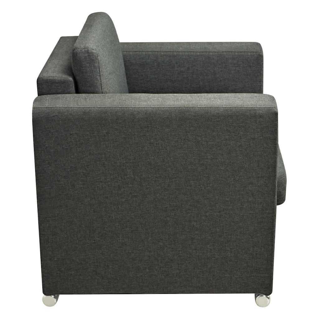 Armchair, dark grey, fabric
