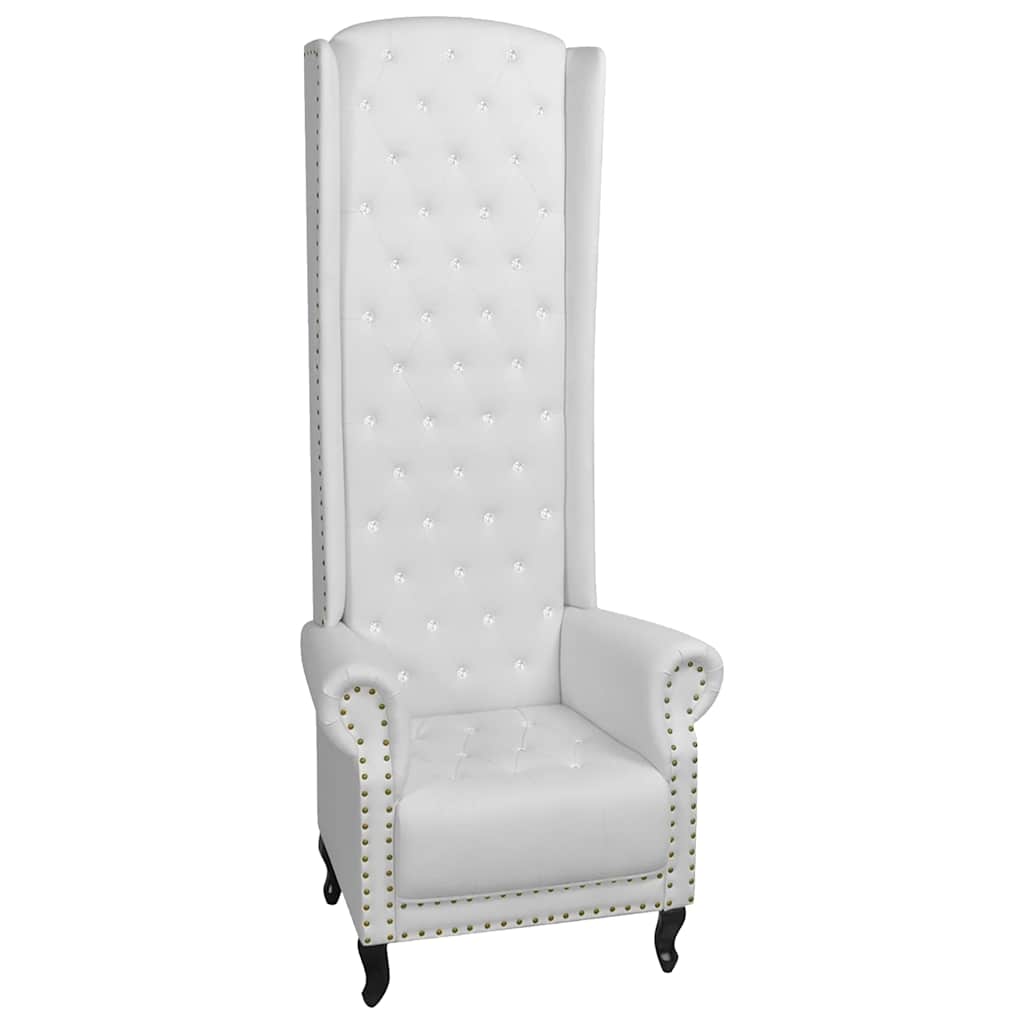 Chair, white, faux leather