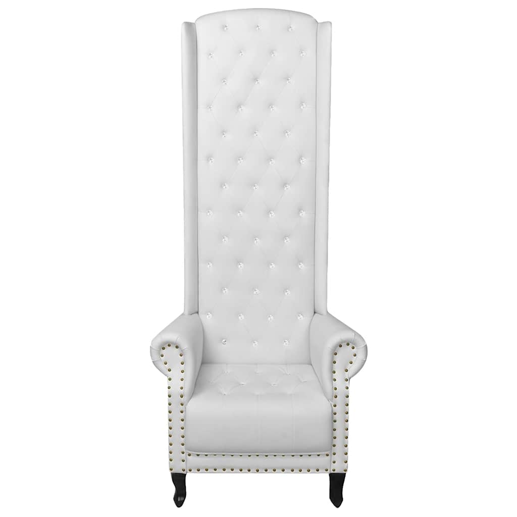 Chair, white, faux leather