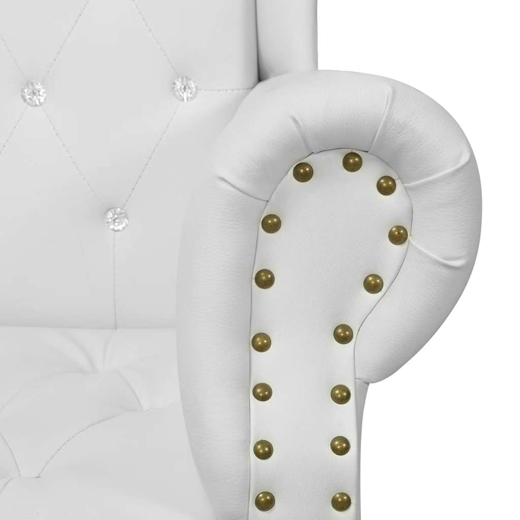 Chair, white, faux leather