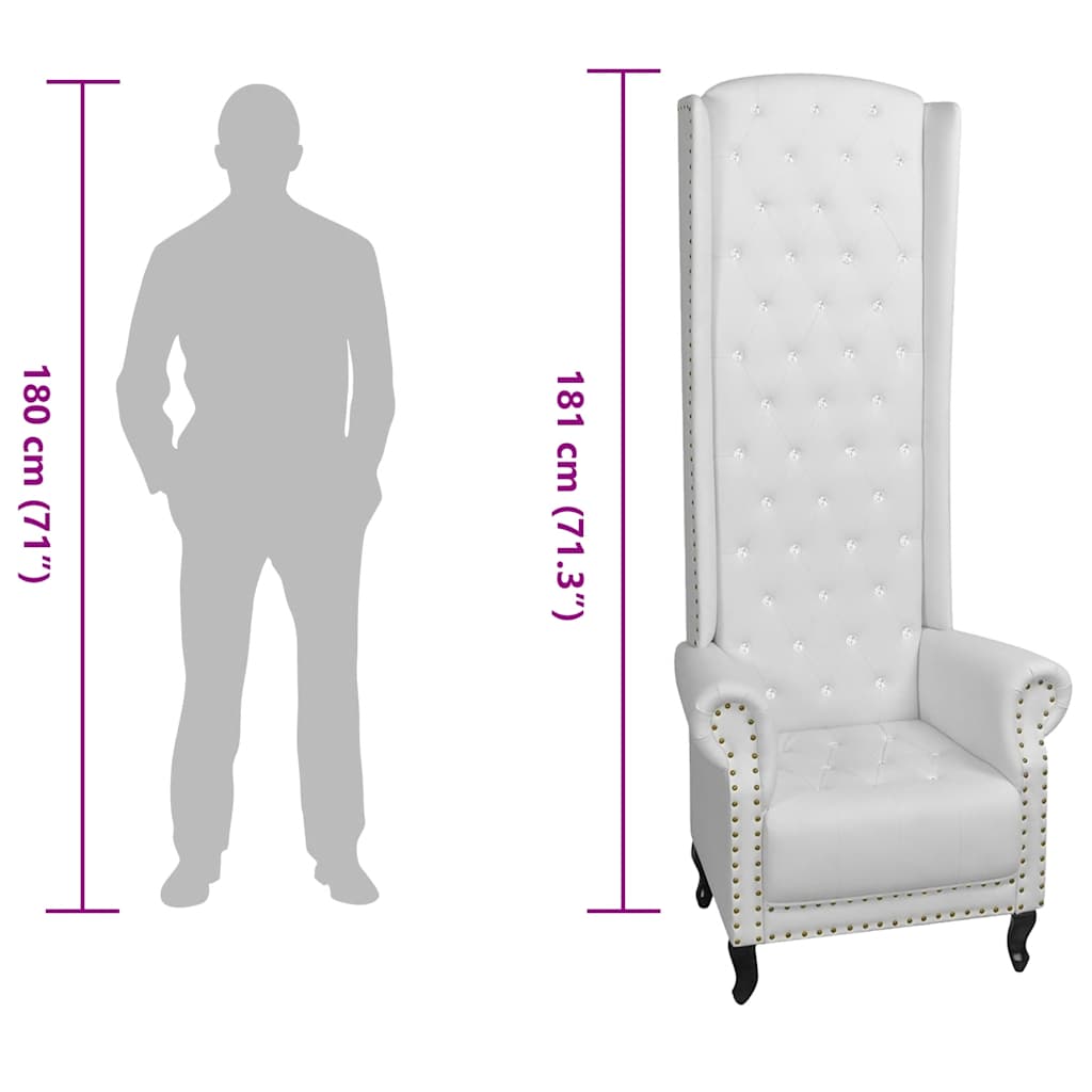 Chair, white, faux leather