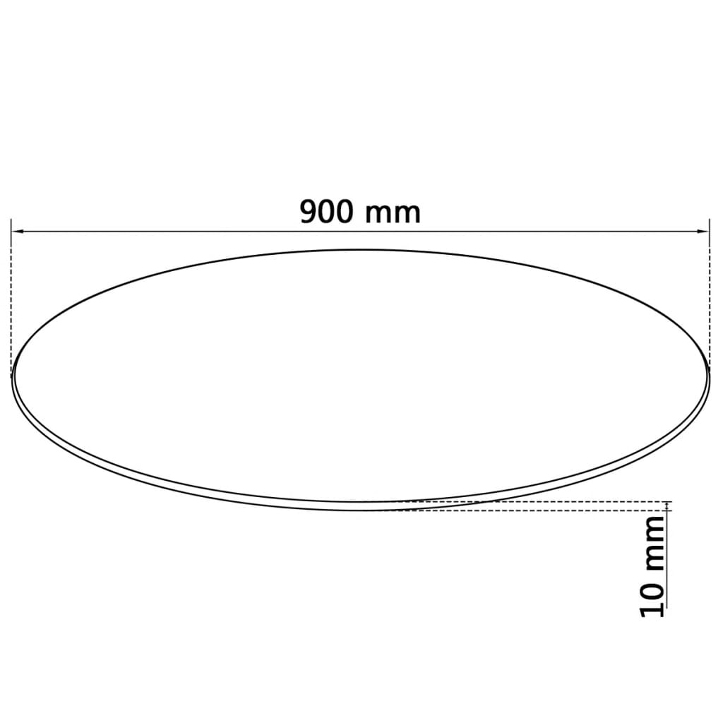 Galda virsma, rūdīts stikls, apaļa, 900 mm