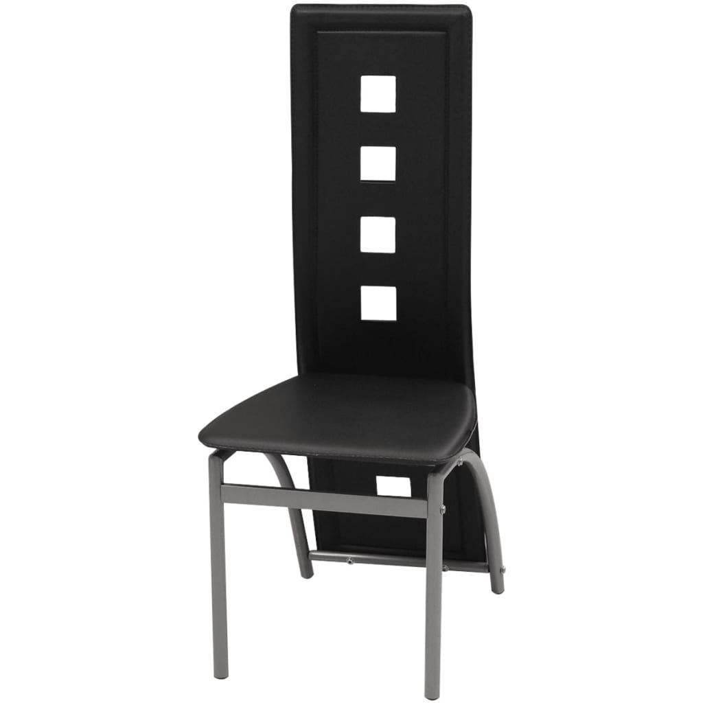 Dining chairs, 2 pcs., black, artificial leather