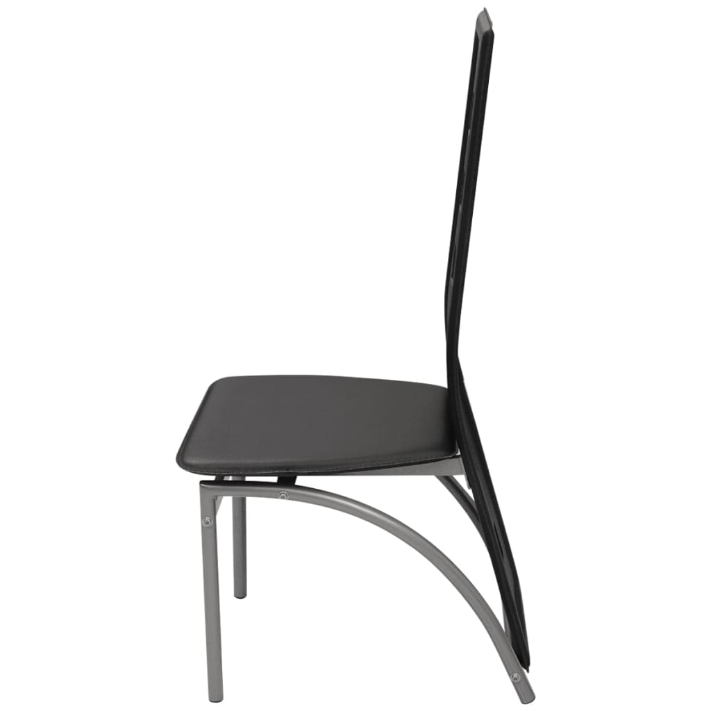 Dining Chairs, 4 pcs, black, artificial leather