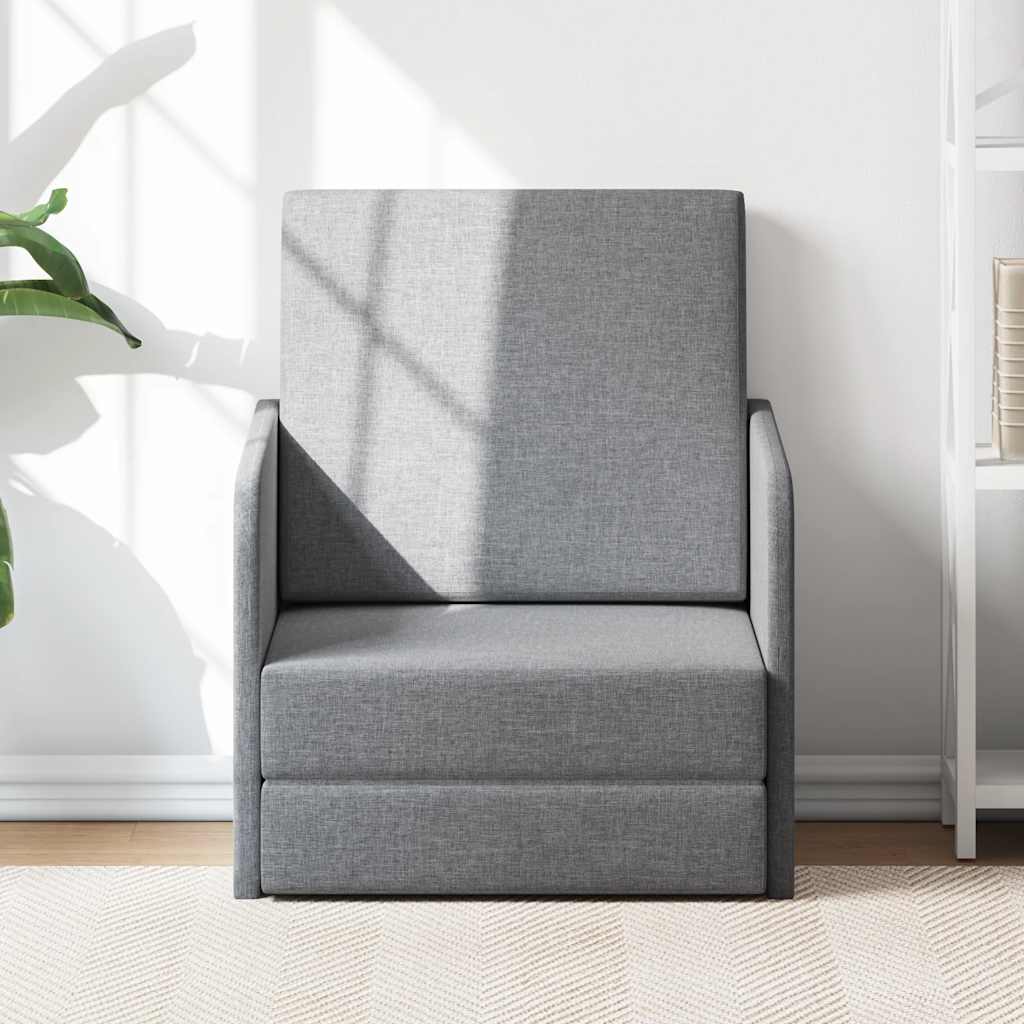 Armchair-bed, fabric, light grey, fabric