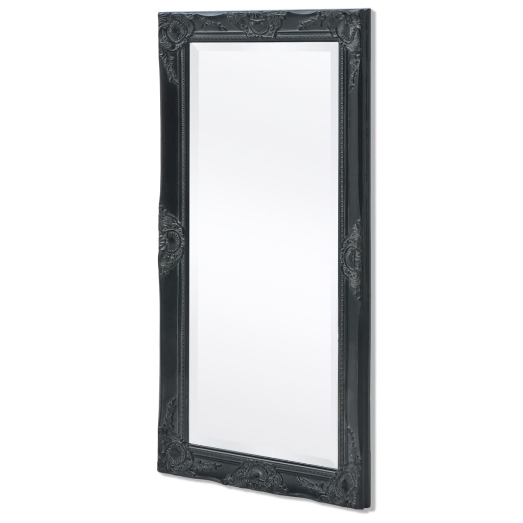 Sienas spogulis, baroka stils, 100x50 cm, melns