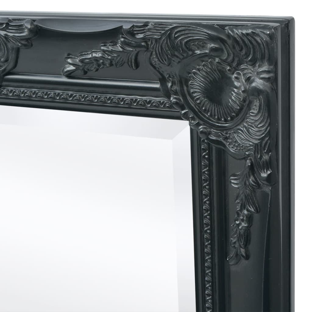 Sienas spogulis, baroka stils, 100x50 cm, melns