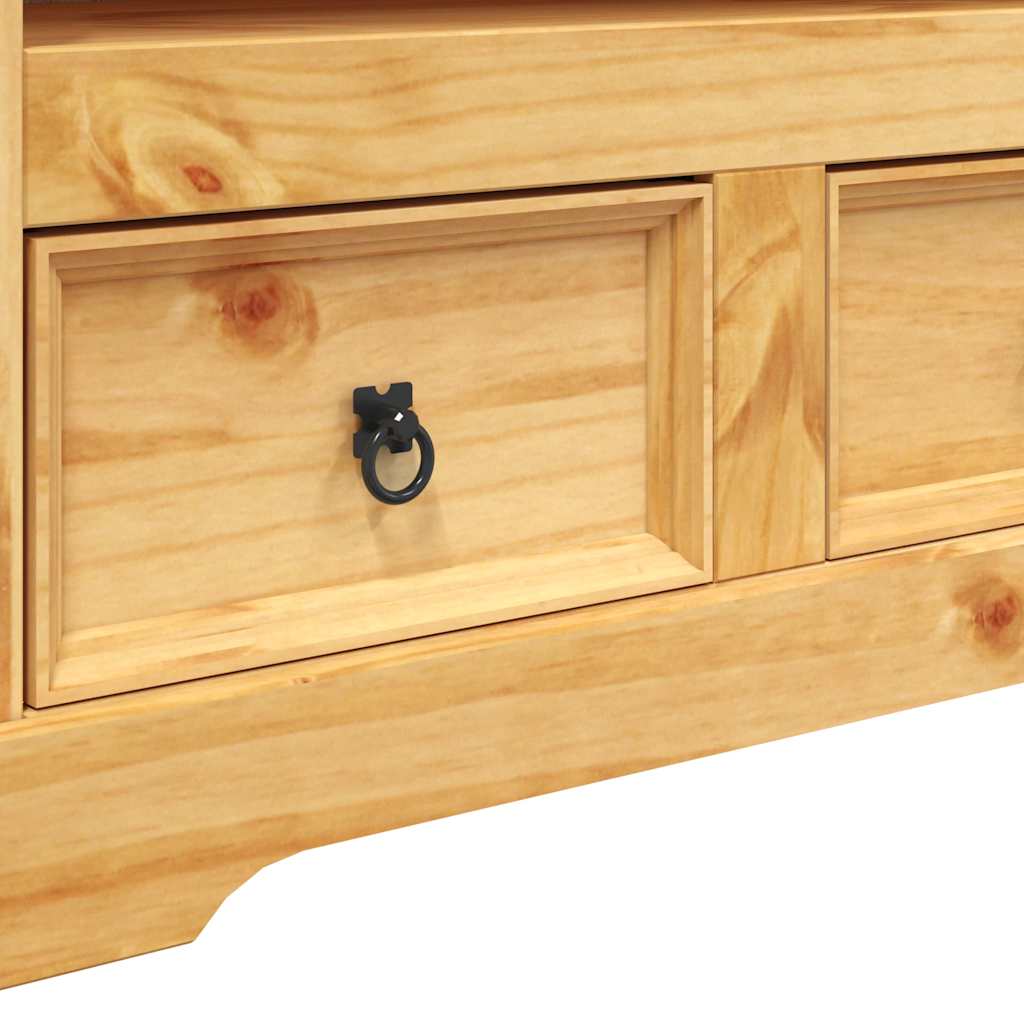 TV cabinet, Mexican pine, Corona style, 91x43x56 cm