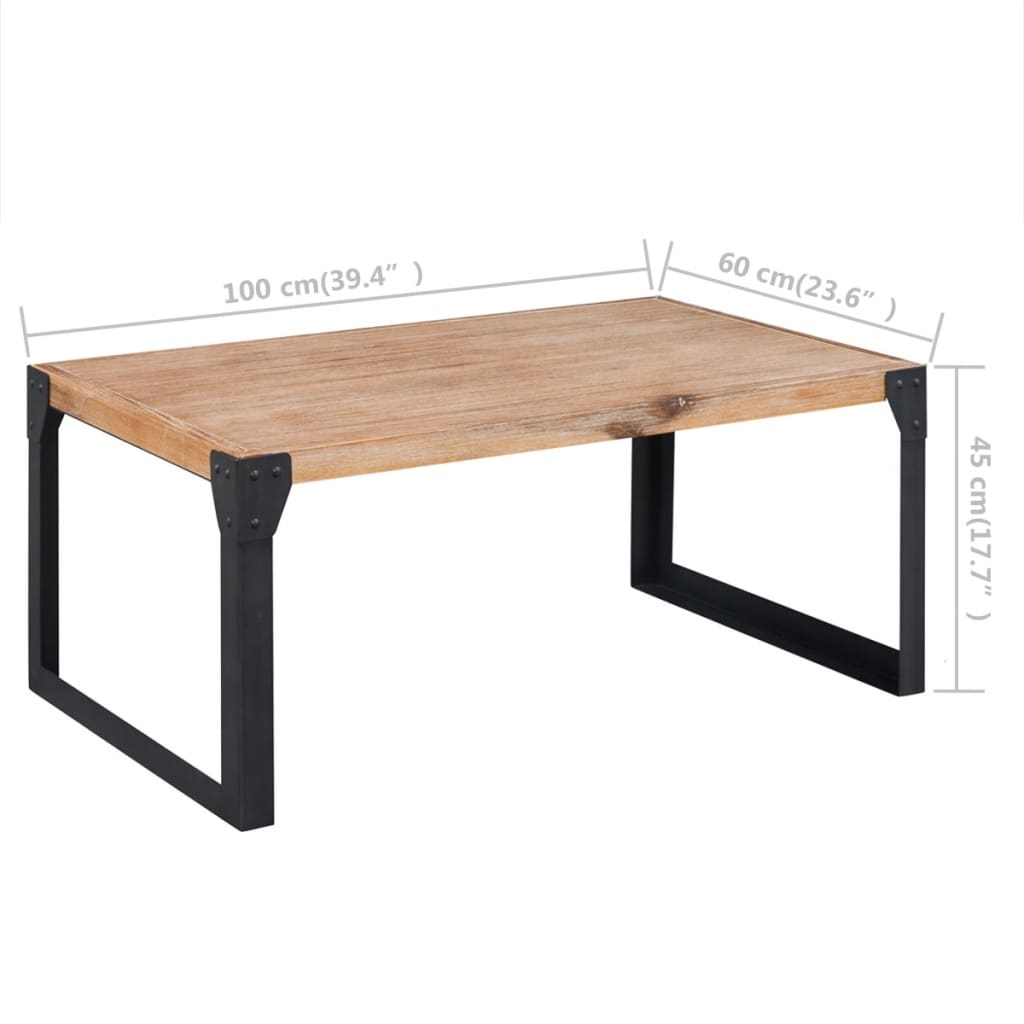 Coffee table, solid acacia wood, 100x60x45 cm