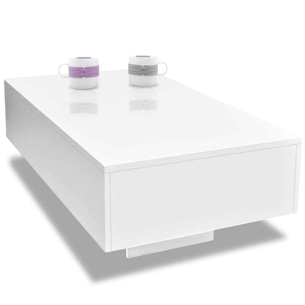 Coffee table, high gloss, white