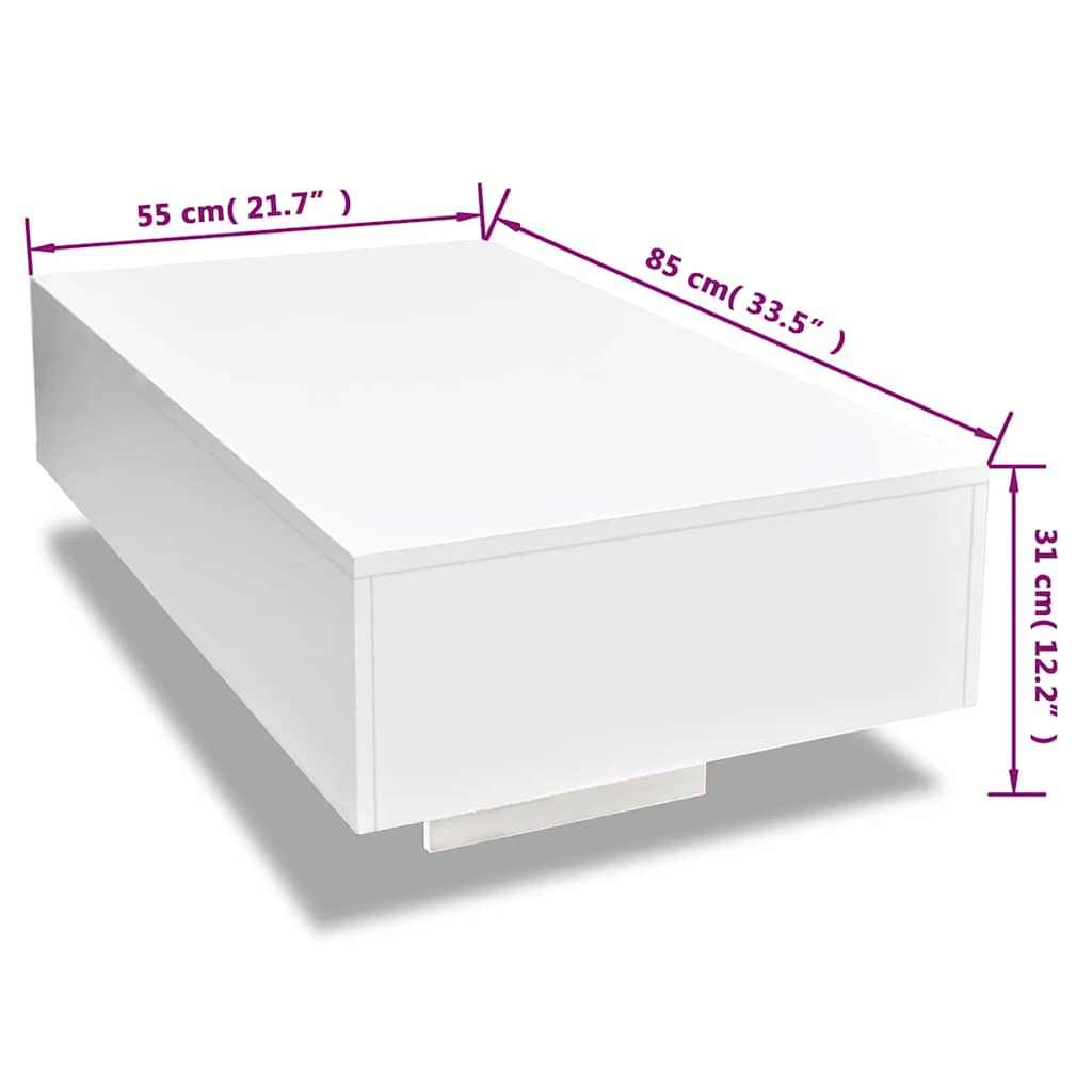 Coffee table, high gloss, white