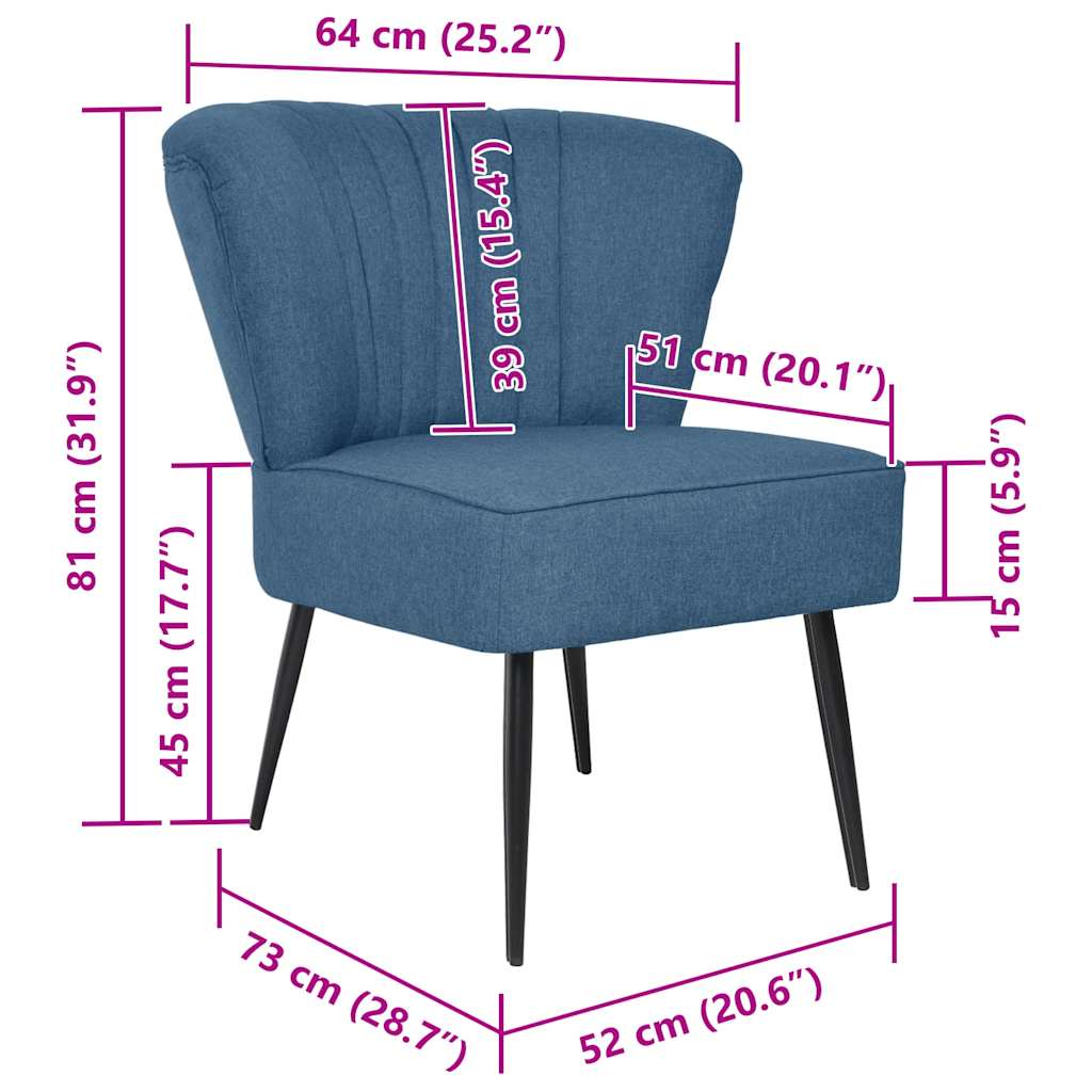 Armchair, blue, fabric