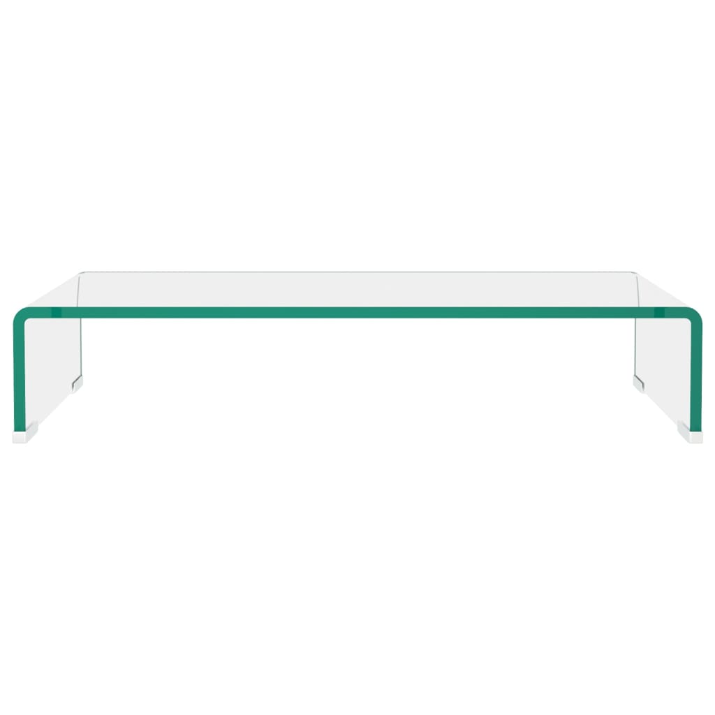 TV stand/monitor riser, clear glass, 60x25x11 cm