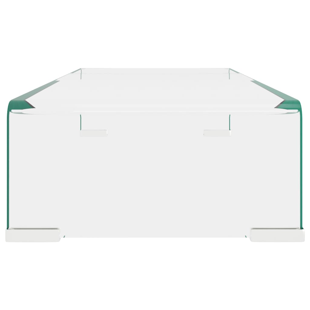 TV stand/monitor riser, clear glass, 60x25x11 cm