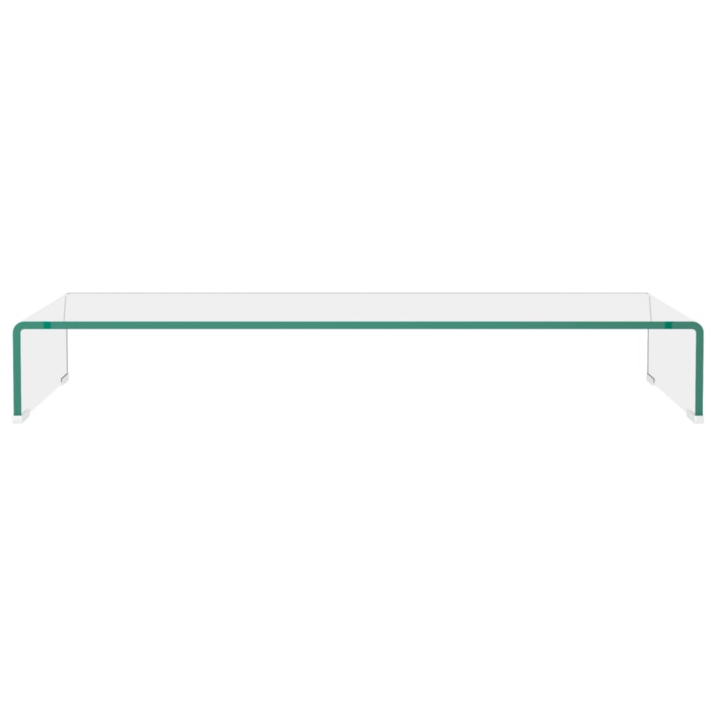 TV stand/monitor riser, clear glass, 90x30x13 cm