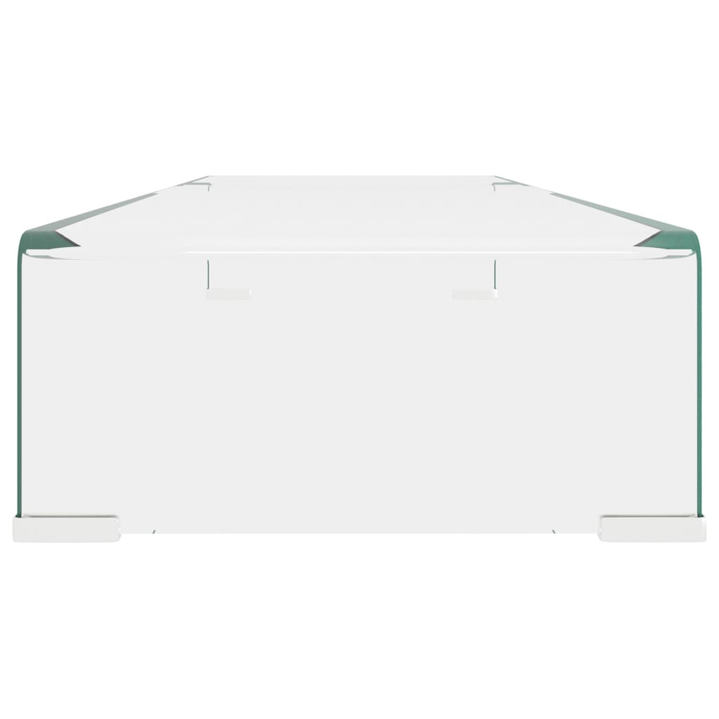 TV stand/monitor riser, clear glass, 90x30x13 cm