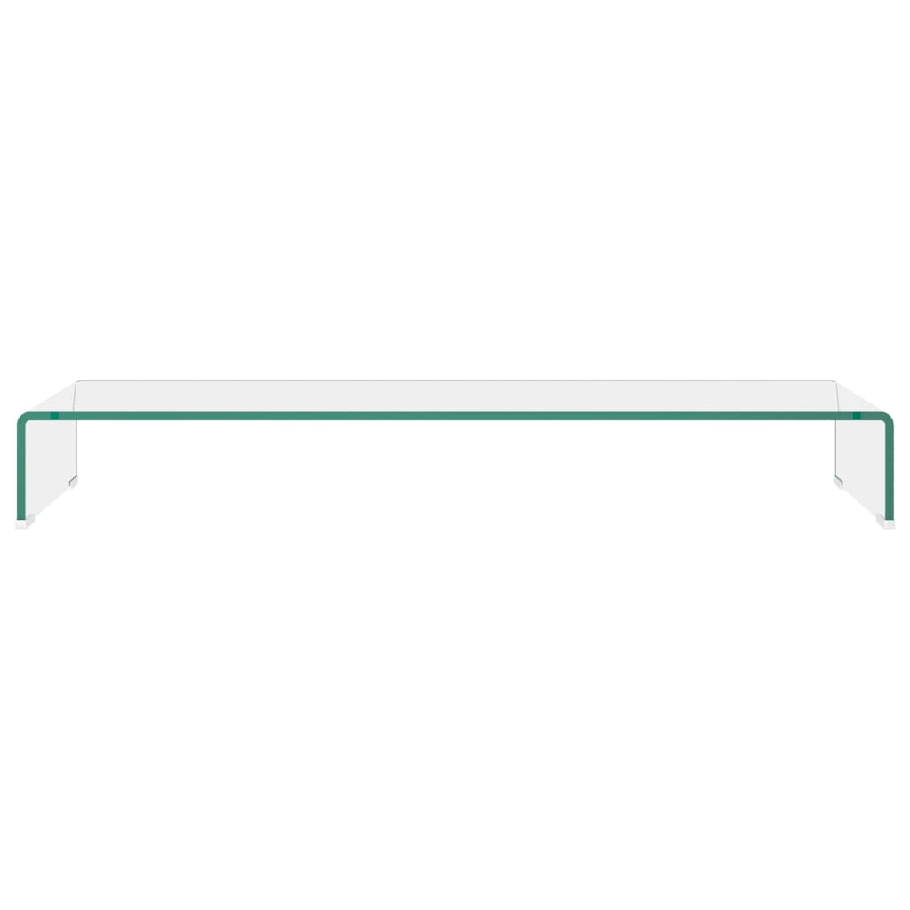 TV stand/monitor riser, clear glass, 100x30x13 cm
