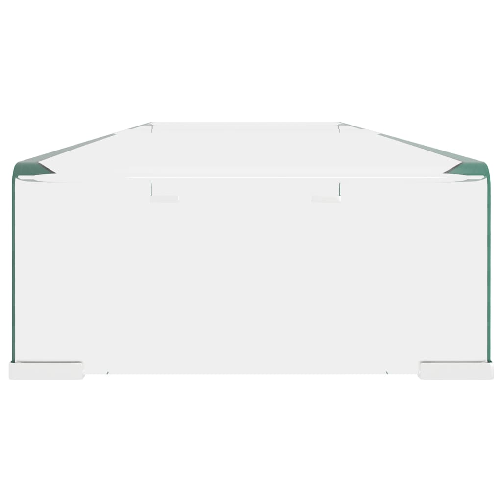 TV stand/monitor riser, clear glass, 100x30x13 cm