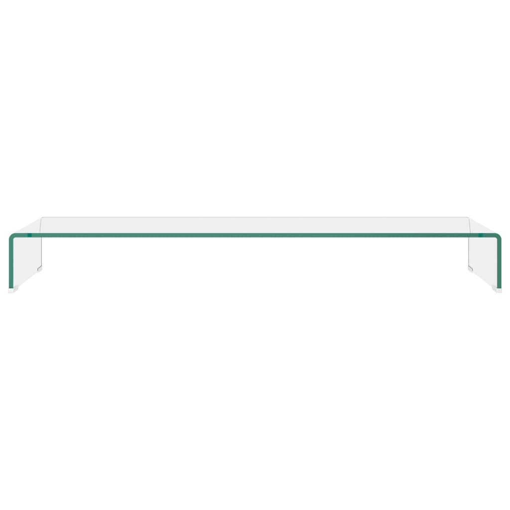 TV stand/monitor riser, clear glass, 110x30x13 cm