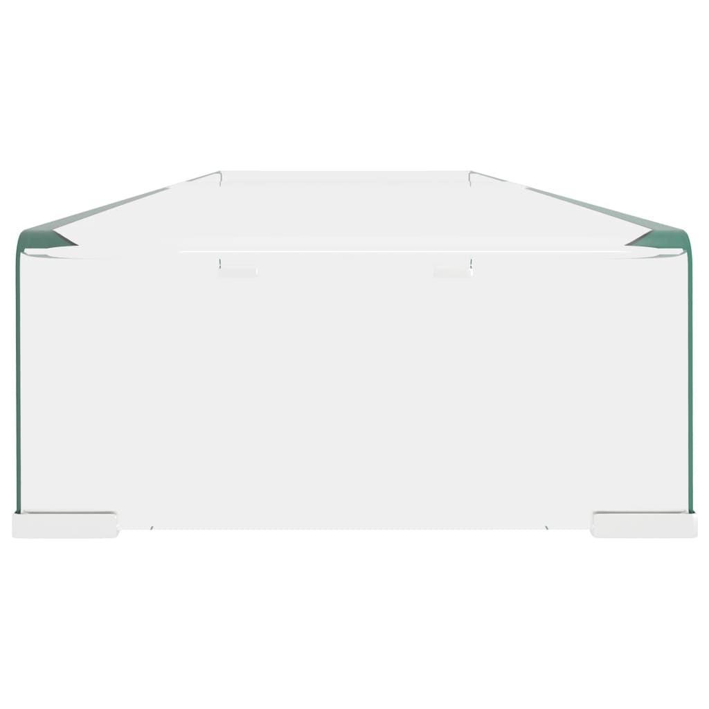 TV stand/monitor riser, clear glass, 110x30x13 cm