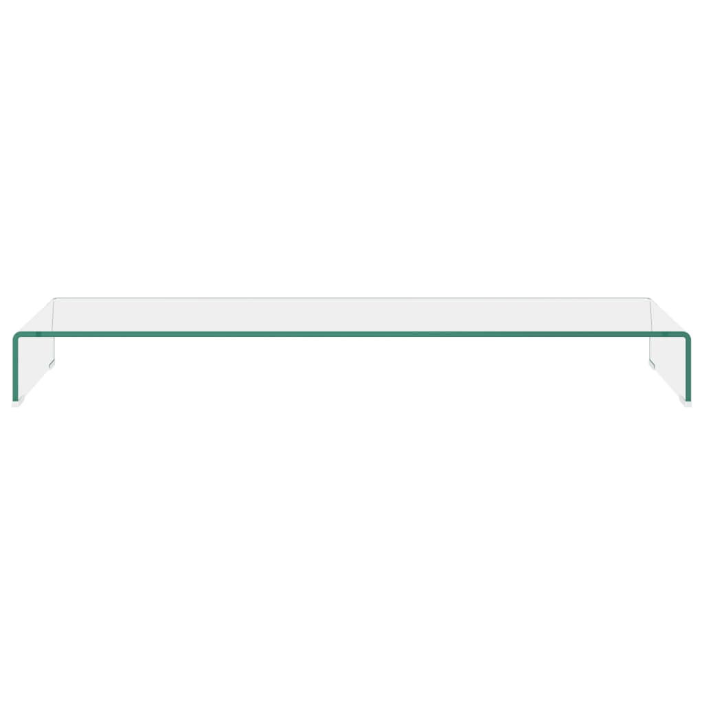 TV stand/monitor riser, clear glass, 120x30x13 cm
