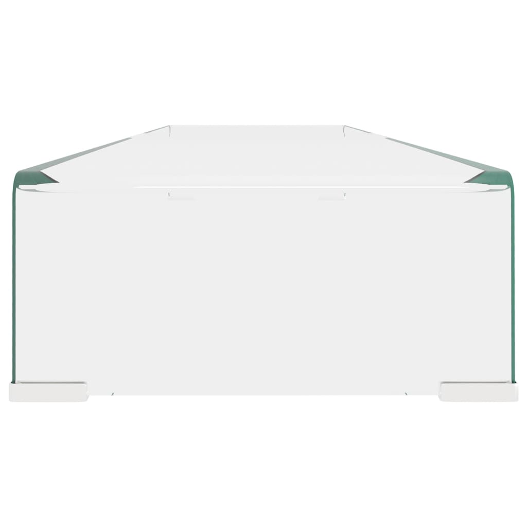 TV stand/monitor riser, clear glass, 120x30x13 cm