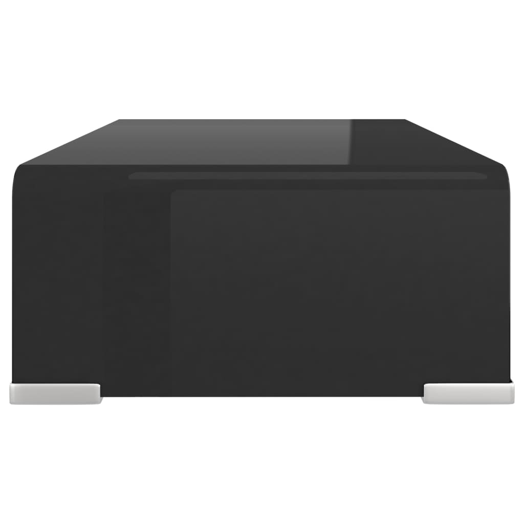 TV statīvs/monitora paliktnis, melns stikls, 40x25x11 cm