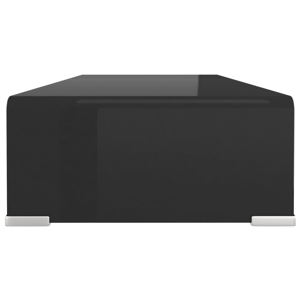 TV stovas/monitoriaus pakyla, juodas stiklas, 70x30x13 cm