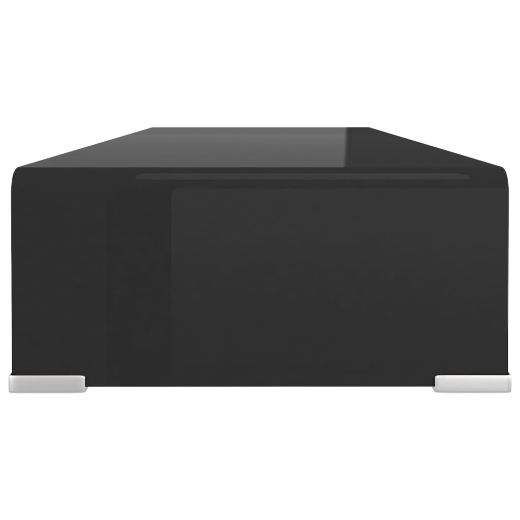 TV statīvs/monitora paliktnis, melns stikls, 80x30x13 cm