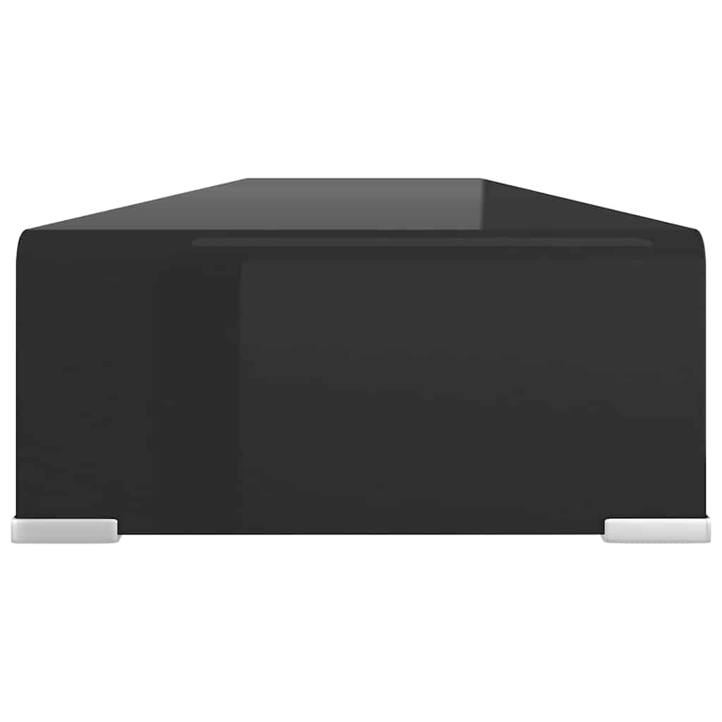 TV stovas/monitoriaus pakyla, juodas stiklas, 120x30x13 cm