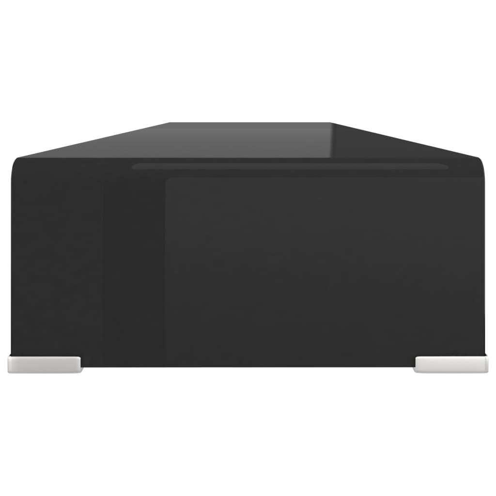 TV statīvs/monitora paliktnis, melns stikls, 120x30x13 cm